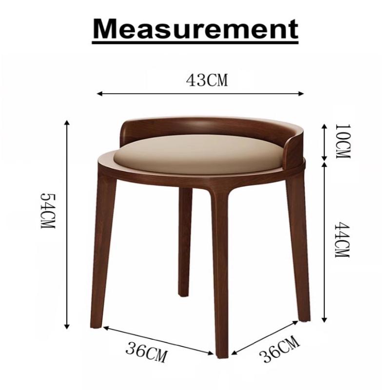 [C51] Mia Solid Wood Vanity Stool