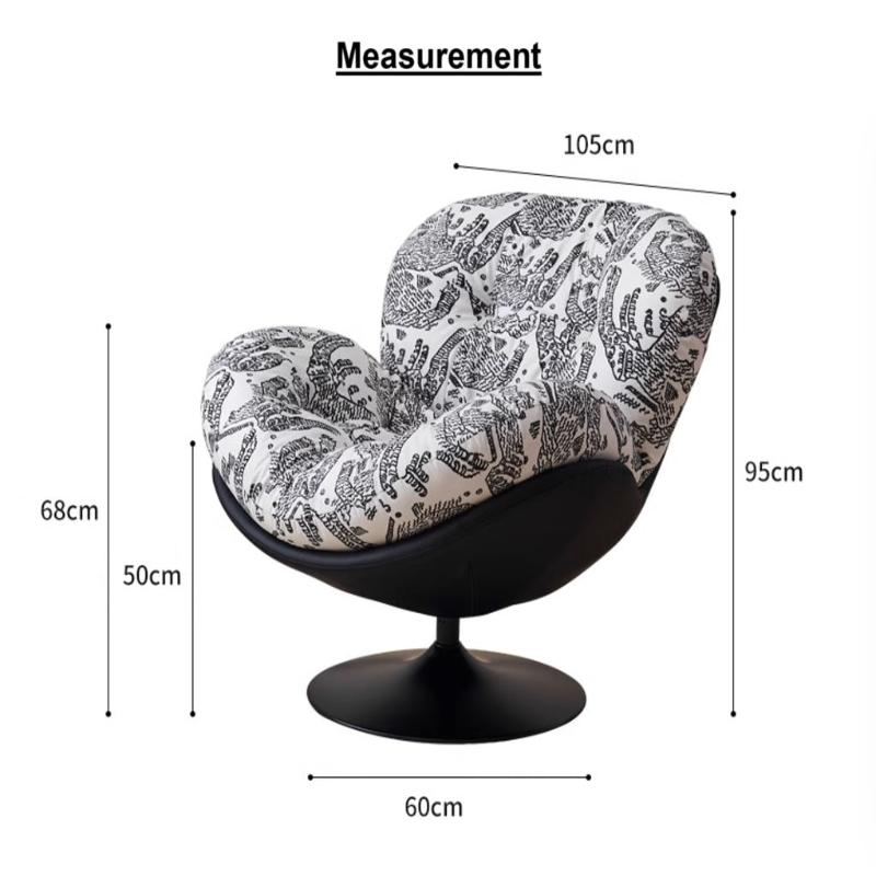 [C52] Monolith Swivel Lounge Chair in Egg Shaped Design