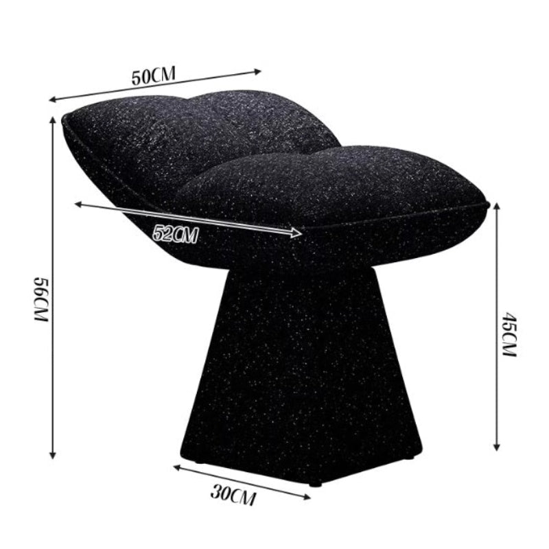 [C69] Edan Solid Wood Vanity Stool in Modern Style