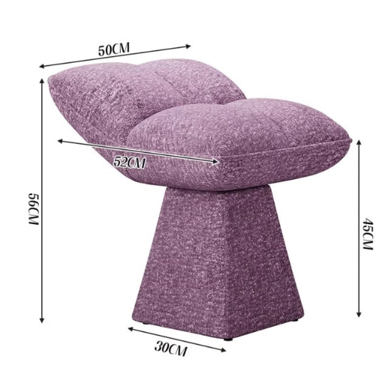 [C69] Edan Solid Wood Vanity Stool in Modern Style
