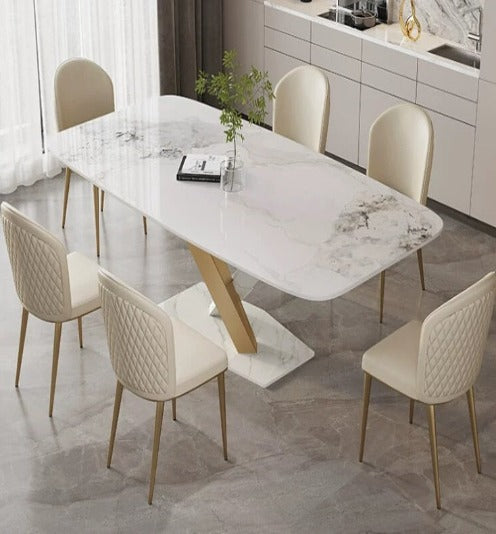 [S02] Luxurious Italian cross-style Sintered Stone Dining Table