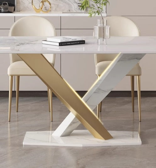 [S02] Luxurious Italian cross-style Sintered Stone Dining Table