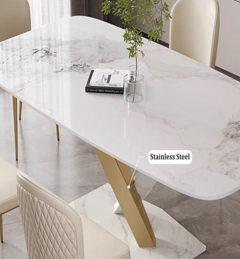 [S02] Luxurious Italian cross-style Sintered Stone Dining Table