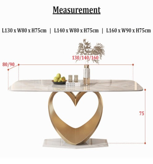 [S04] Luxurious Italian heart-style Sintered Stone Dining Table