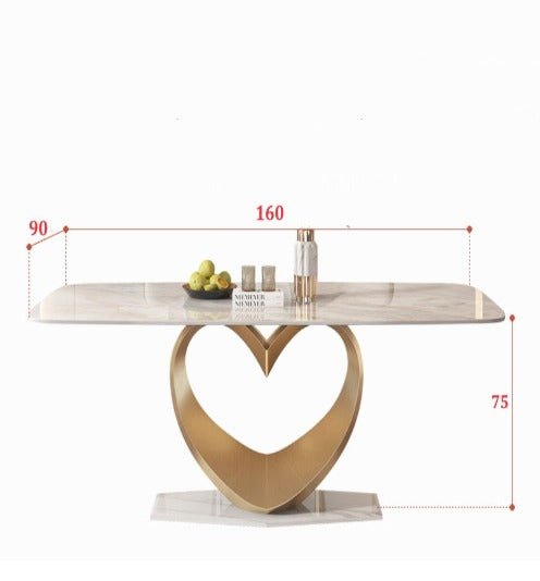 [S04] Luxurious Italian heart-style Sintered Stone Dining Table