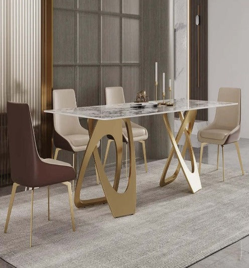 [S07] Luxurious Italian Twin-Duo style Sintered Stone Dining Table