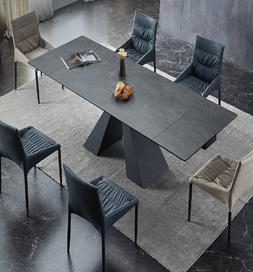 [S08] Italian High-End Extendable Stone Dining Table (Matt)