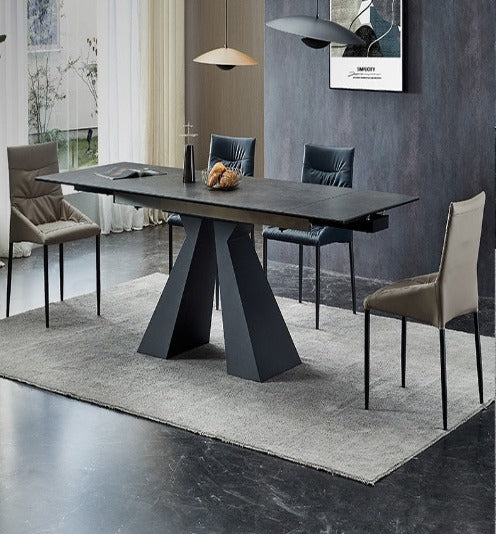 [S08] Italian High-End Extendable Stone Dining Table (Matt)