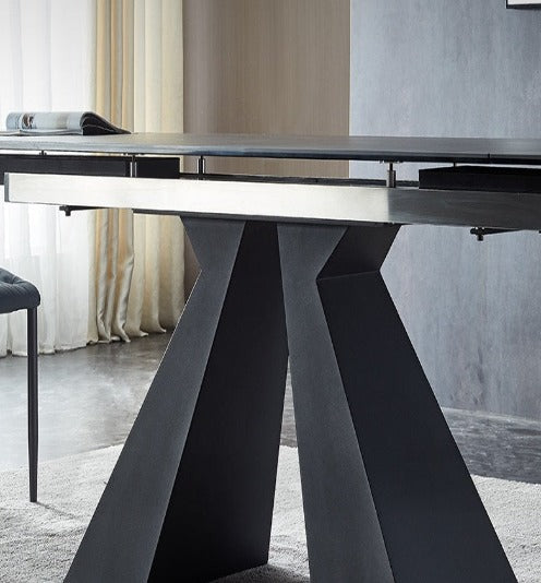 [S08] Italian High-End Extendable Stone Dining Table (Matt)