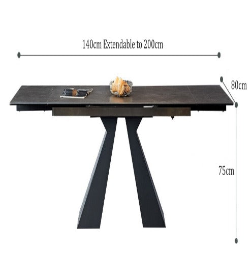 [S08] Italian High-End Extendable Stone Dining Table (Matt)