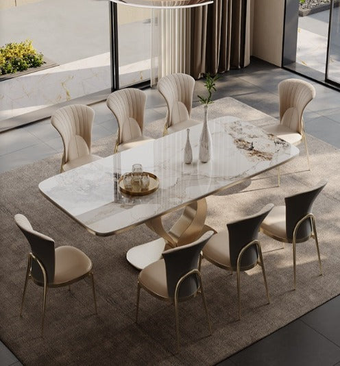 [S18] Luxurious Italian Wavy-Style Sintered Stone Dining Table