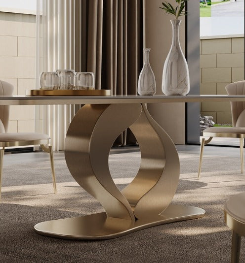 [S18] Luxurious Italian Wavy-Style Sintered Stone Dining Table