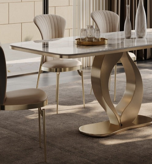 [S18] Luxurious Italian Wavy-Style Sintered Stone Dining Table