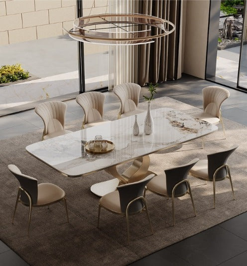 [S18] Luxurious Italian Wavy-Style Sintered Stone Dining Table