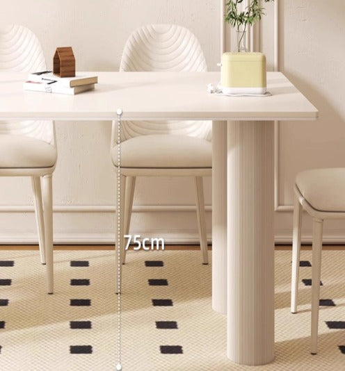 [S27] Semi-Circular Stone Island Home Dining Table & Chairs