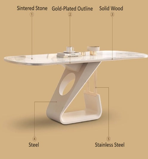 [S29] Modern Simple Stone Slab Dining Table