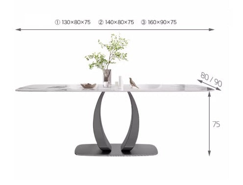 [S30] Italian Style Modern Minimalist Slate Dining Table