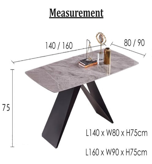 [S31] Italian Style Rectangular Sintered Stone Dining Table