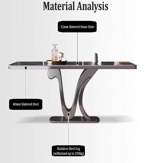 [S34] Modern Minimalist Italian Stone Dining Table