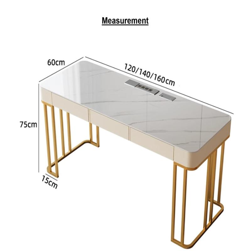 [S50] Aurora Sintered Stone Study Table in Italian Style