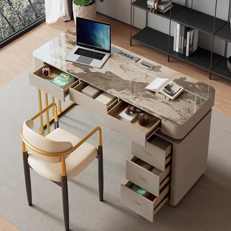 [S50] Aurora Sintered Stone Study Table in Italian Style