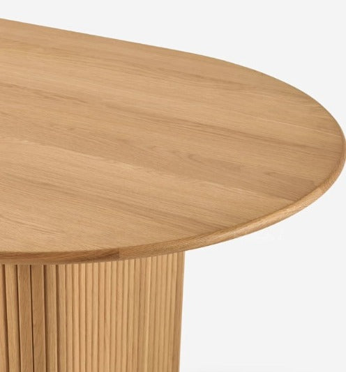 [W22] Minimalist Oval Solid Wood Dining Table