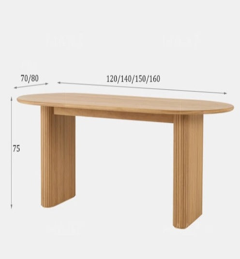 [W22] Minimalist Oval Solid Wood Dining Table