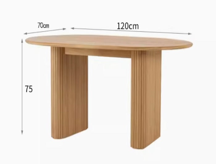 [W22] Minimalist Oval Solid Wood Dining Table