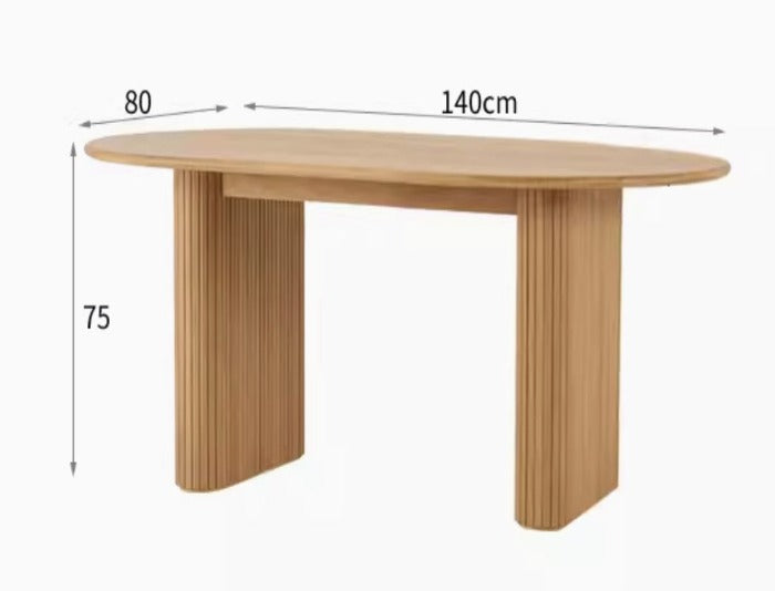 [W22] Minimalist Oval Solid Wood Dining Table