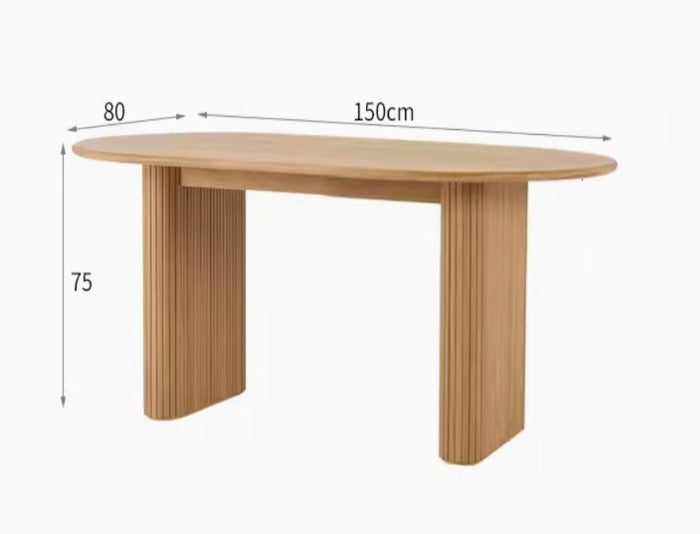 [W22] Minimalist Oval Solid Wood Dining Table