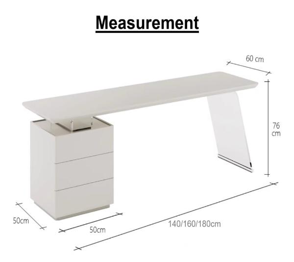 [W23] Cream-Style Acrylic Floating Desk