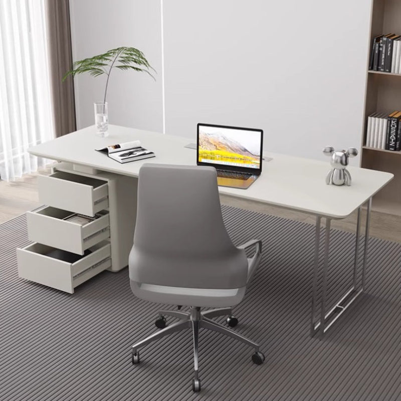 [W27] Luca Study Table with Side Cabinet in Italian Style