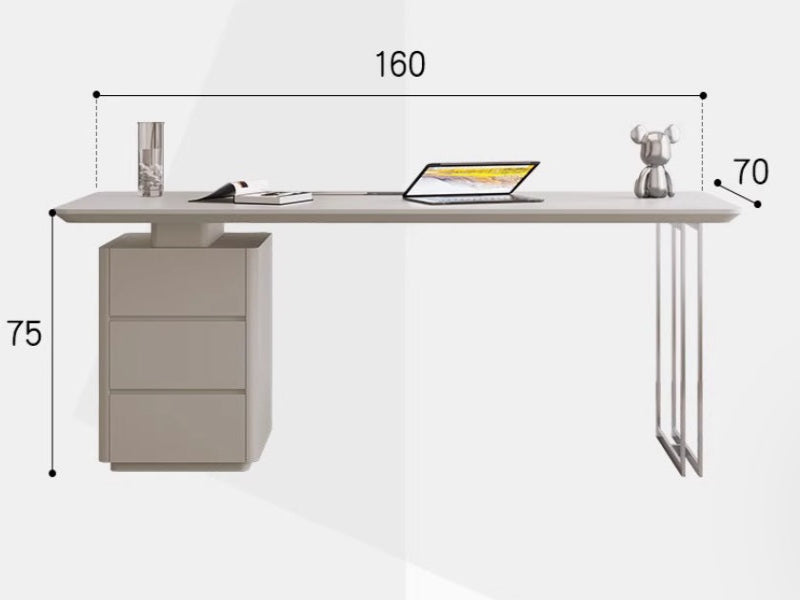 [W27] Luca Study Table with Side Cabinet in Italian Style