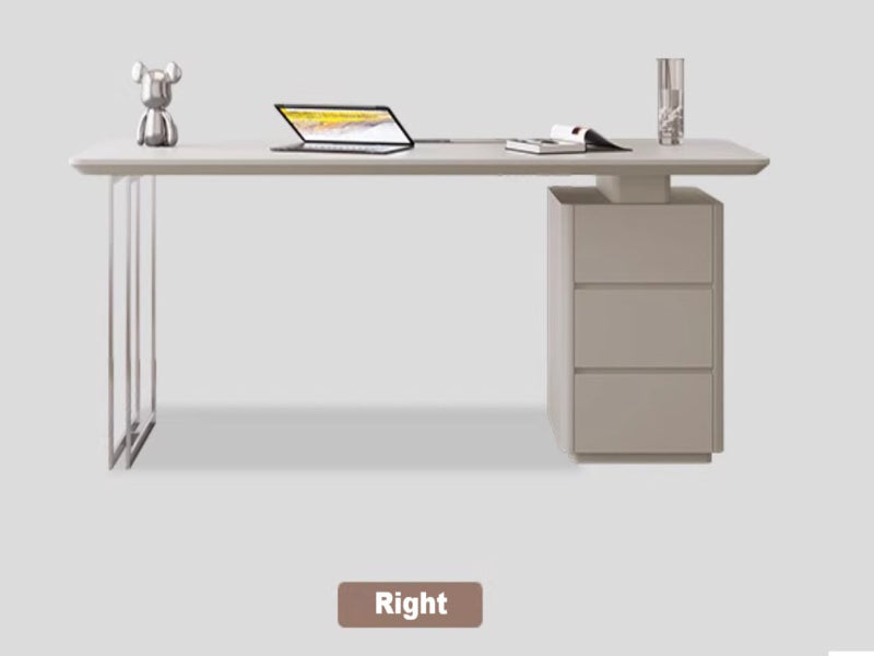 [W27] Luca Study Table with Side Cabinet in Italian Style