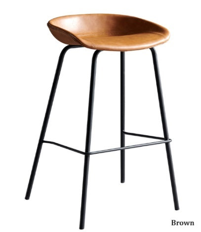 [C09] Modern Nordic Leather Bar Stool