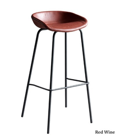 [C09] Modern Nordic Leather Bar Stool