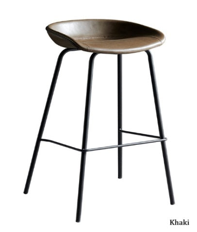 [C09] Modern Nordic Leather Bar Stool