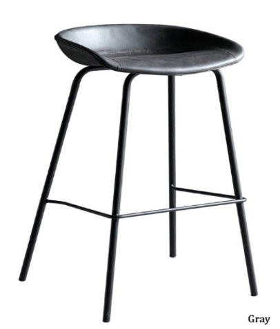 [C09] Modern Nordic Leather Bar Stool