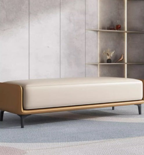 [A04] Italian Modern Minimalist Leather Bench