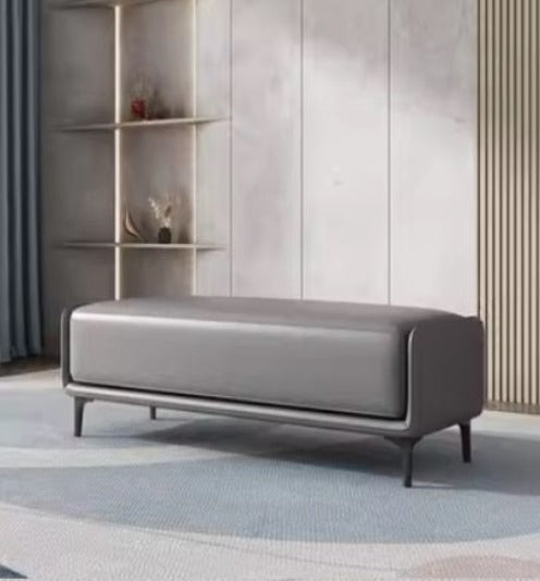 [A04] Italian Modern Minimalist Leather Bench