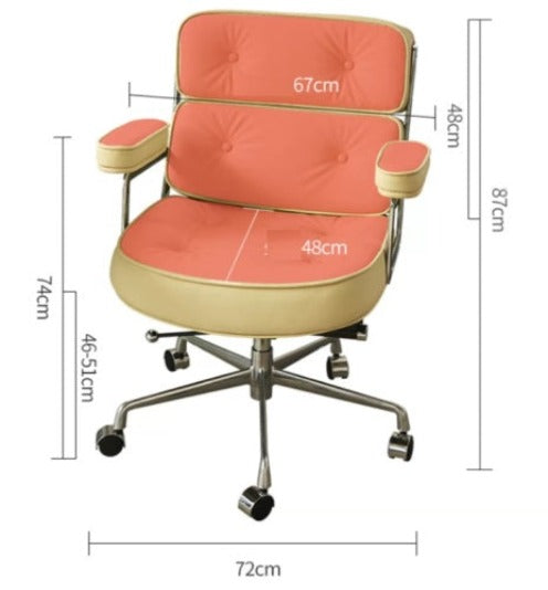 [C03] Ergonomic Upholstered Leather Swivel Chair