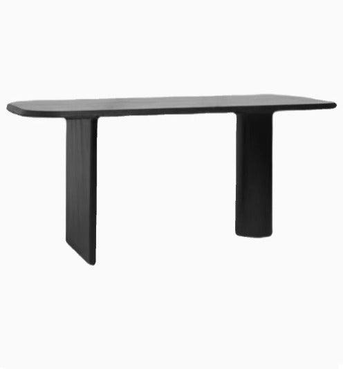 [W10] Minimalist Stylish Modern Black Solid Wood Dining Table