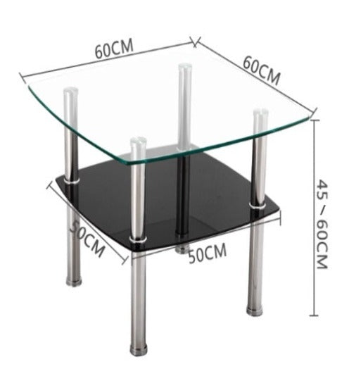 [A28] Simple Modern Rectangular Tempered Glass Coffee Table