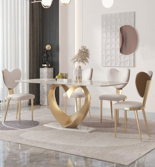 [S04] Luxurious Italian heart-style Sintered Stone Dining Table