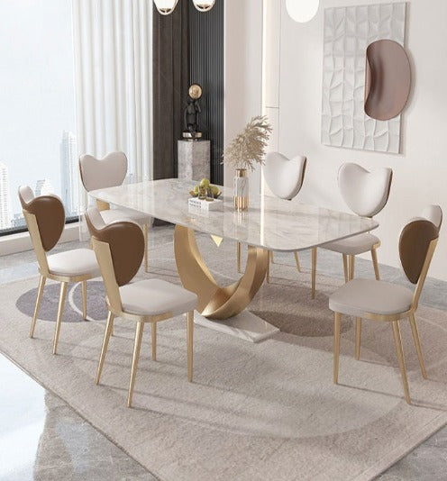 [S04] Luxurious Italian heart-style Sintered Stone Dining Table