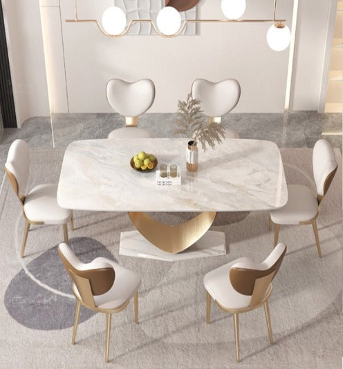 [S04] Luxurious Italian heart-style Sintered Stone Dining Table