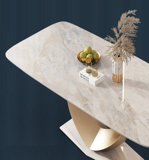 [S04] Luxurious Italian heart-style Sintered Stone Dining Table