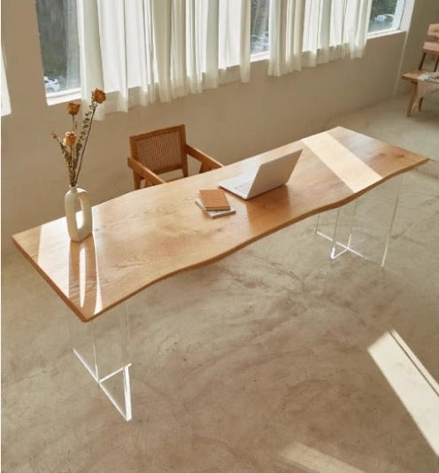 [W06] Exquisite Solid Wood Table with Acrylic