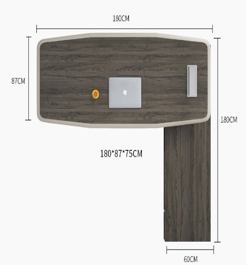 [W20] Minimalist Modern CEO/Executive Desk and Chair Set